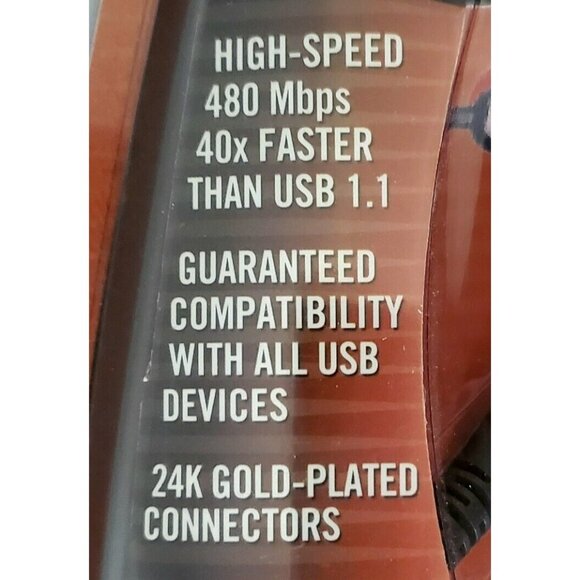 New STRATITEC USB Premium Gold Plated 2.0 High Speed A to B Cable Connector 6.5' - Picture 4 of 4